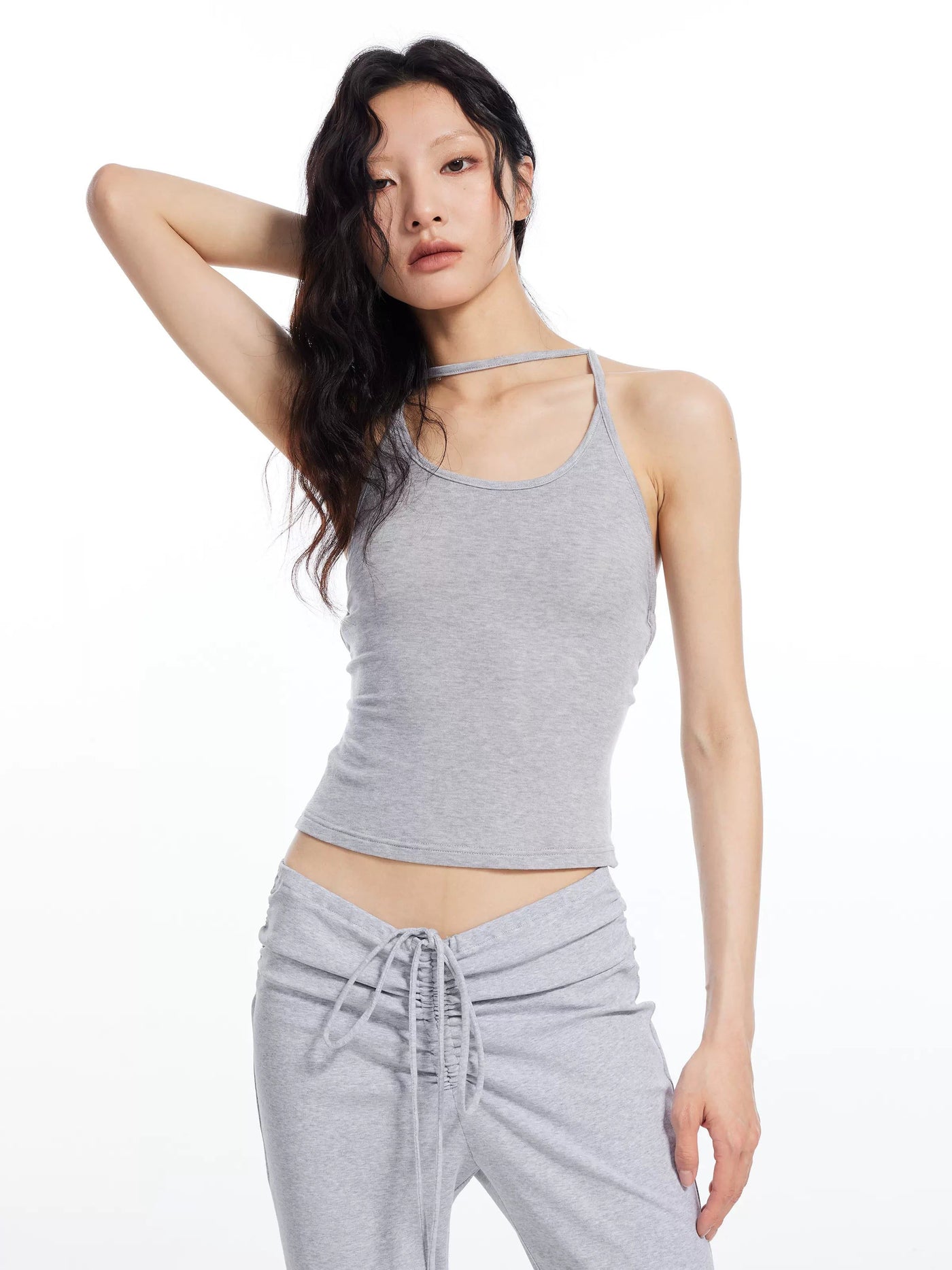 Light Solid Halter Neck Camisole-korean-fashion-Camisole-Light's Closet-OH Garments