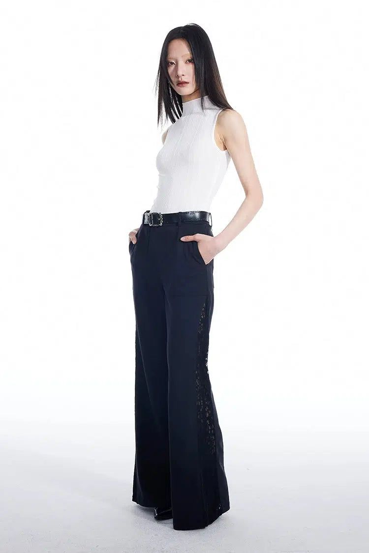 Light Vertical Stripes Textured Mockneck-korean-fashion-Mockneck-Light's Closet-OH Garments