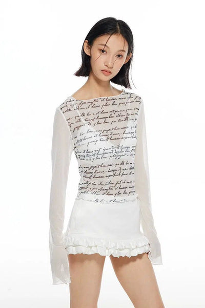 Light Writings See Through Blouse-korean-fashion-Blouse-Light's Closet-OH Garments