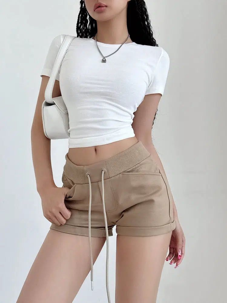 Livia Drawstring Waist Sports Shorts-korean-fashion-Shorts-Livia's Closet-OH Garments