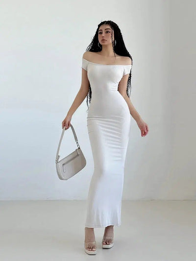 Livia Off-Shoulder Slim Fit Long Dress-korean-fashion-Dress-Livia's Closet-OH Garments