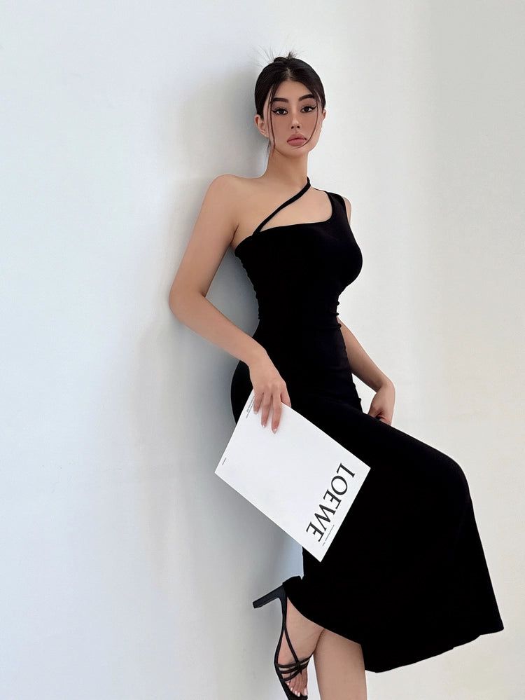 Livia One Side Strap Dress-korean-fashion-Dress-Livia's Closet-OH Garments
