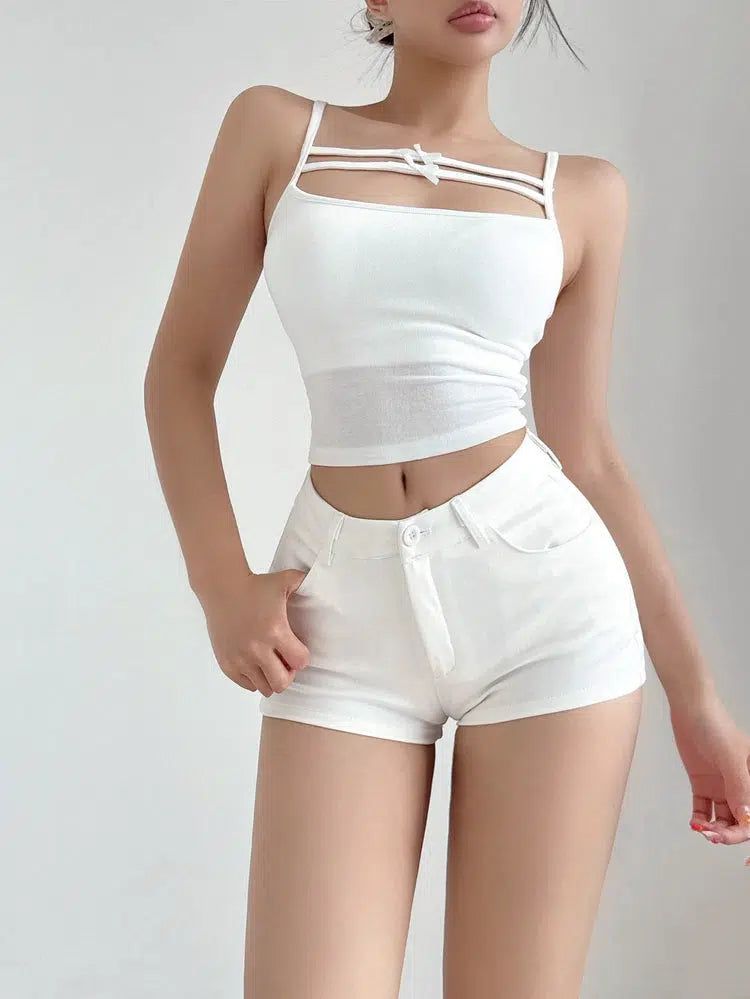 Livia Plain Low Waist Shorts-korean-fashion-Shorts-Livia's Closet-OH Garments