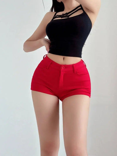 Livia Plain Low Waist Shorts-korean-fashion-Shorts-Livia's Closet-OH Garments