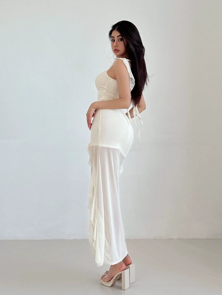 Livia Ruffles Sheer Layer Dress-korean-fashion-Dress-Livia's Closet-OH Garments