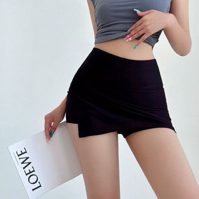 Livia Side Slit High Waist Skirt-korean-fashion-Skirt-Livia's Closet-OH Garments