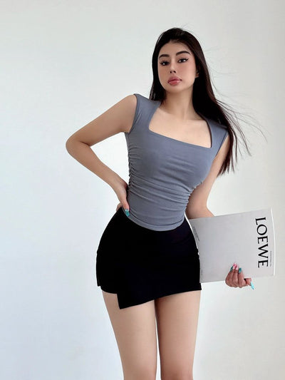 Livia Side Slit High Waist Skirt-korean-fashion-Skirt-Livia's Closet-OH Garments