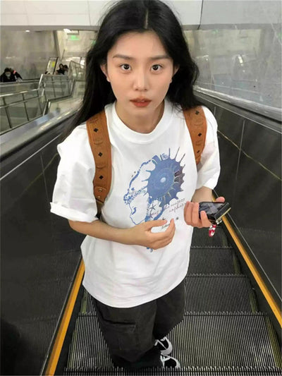 Mina Abstract Graphic Print T-Shirt-korean-fashion-T-Shirt-Mina's Closet-OH Garments