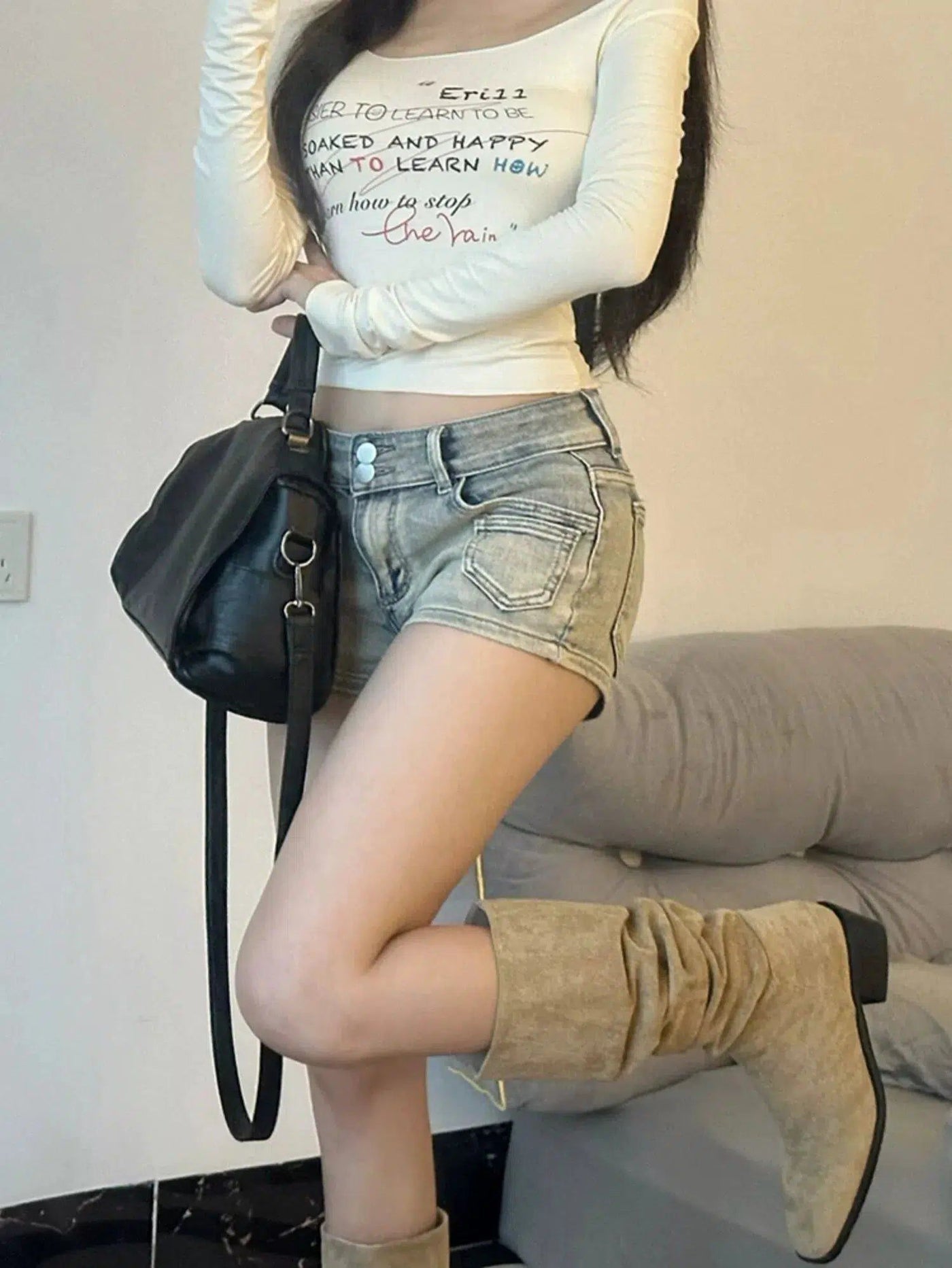 Mina Acid Washed Denim Shorts-korean-fashion-Shorts-Mina's Closet-OH Garments