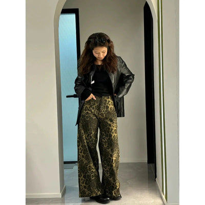 Mina Animal Print Wide Leg Jeans-korean-fashion-Pants-Mina's Closet-OH Garments