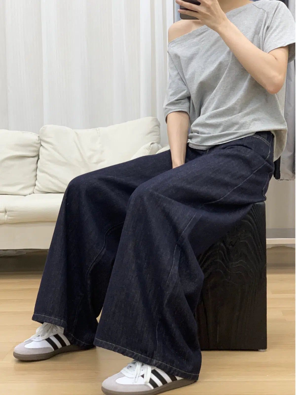 Mina Basic Wide Leg Jeans-korean-fashion-Jeans-Mina's Closet-OH Garments