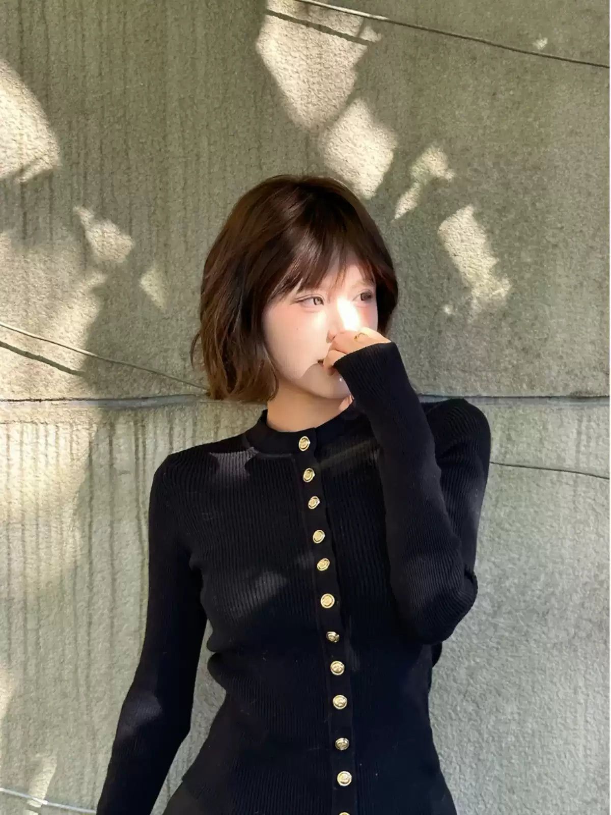 Mina Button-Up Slim Fit Sweater-korean-fashion-Sweater-Mina's Closet-OH Garments