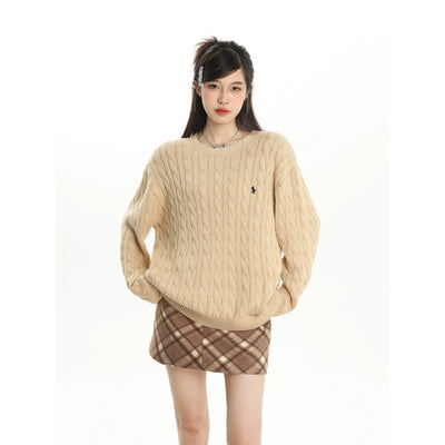 Mina Casual Cable Knit Sweater-korean-fashion-Sweater-Mina's Closet-OH Garments