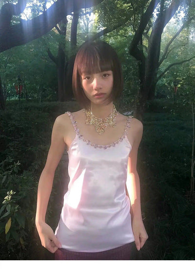 Mina Chic Diamond Detail Camisole-korean-fashion-Camisole-Mina's Closet-OH Garments