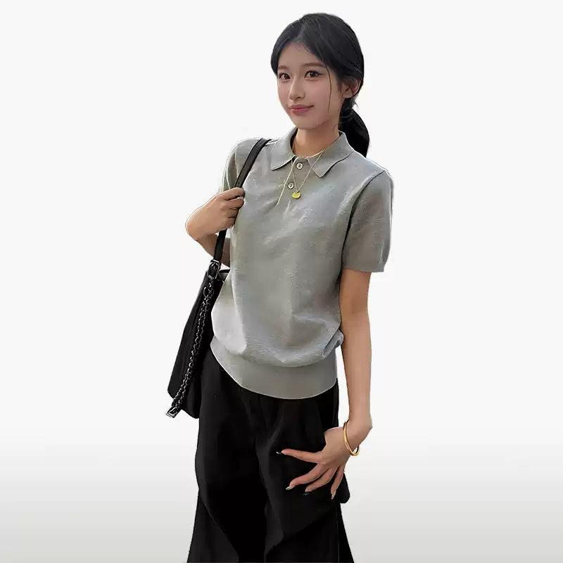 Mina Classic Knit Polo-korean-fashion-Polo-Mina's Closet-OH Garments