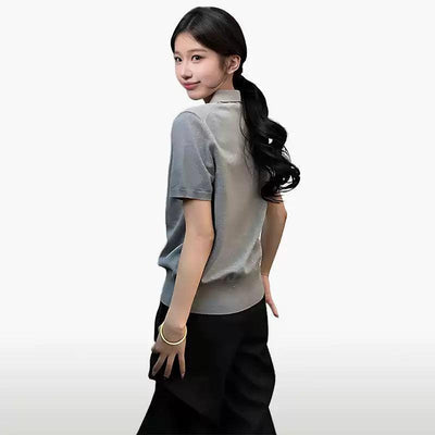Mina Classic Knit Polo-korean-fashion-Polo-Mina's Closet-OH Garments