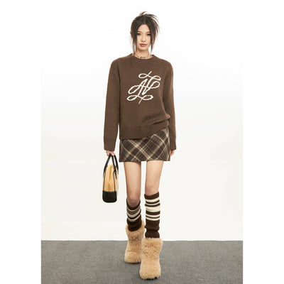 Mina Cozy Contrast Embroidery Sweater-korean-fashion-Sweater-Mina's Closet-OH Garments