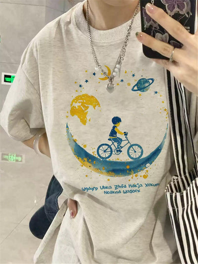 Mina Cycling Graphic T-Shirt-korean-fashion-T-Shirt-Mina's Closet-OH Garments