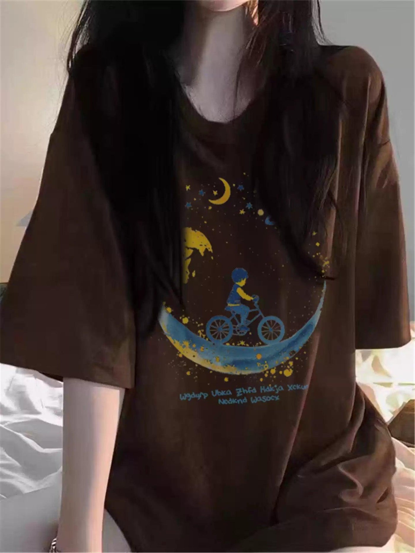 Mina Cycling Graphic T-Shirt-korean-fashion-T-Shirt-Mina's Closet-OH Garments