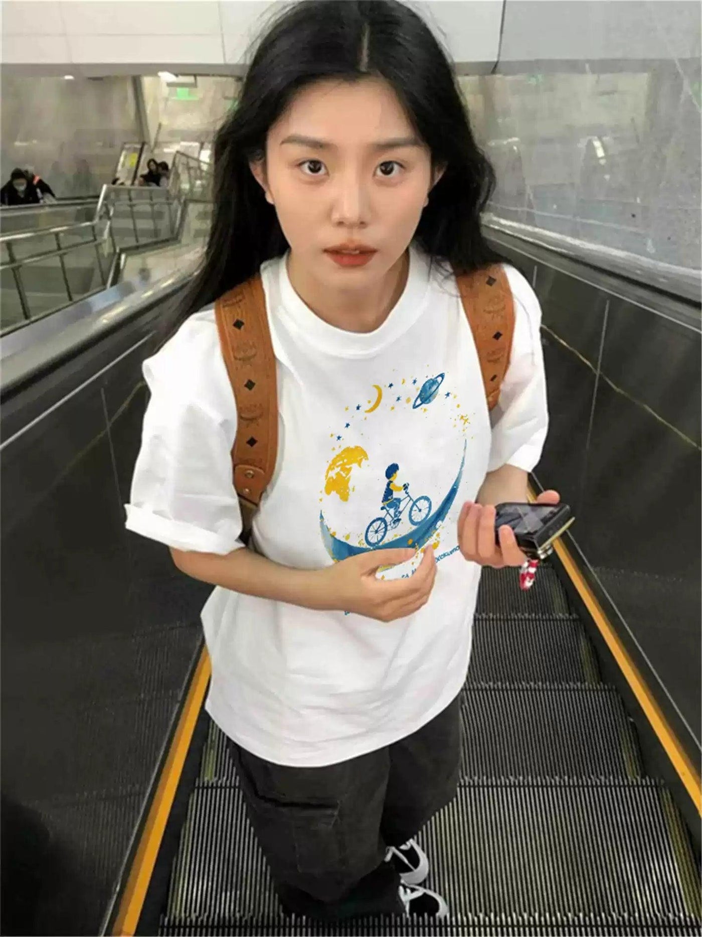 Mina Cycling Graphic T-Shirt-korean-fashion-T-Shirt-Mina's Closet-OH Garments