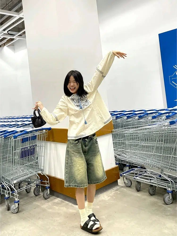 Mina Distressed Washed Denim Shorts-korean-fashion-Shorts-Mina's Closet-OH Garments