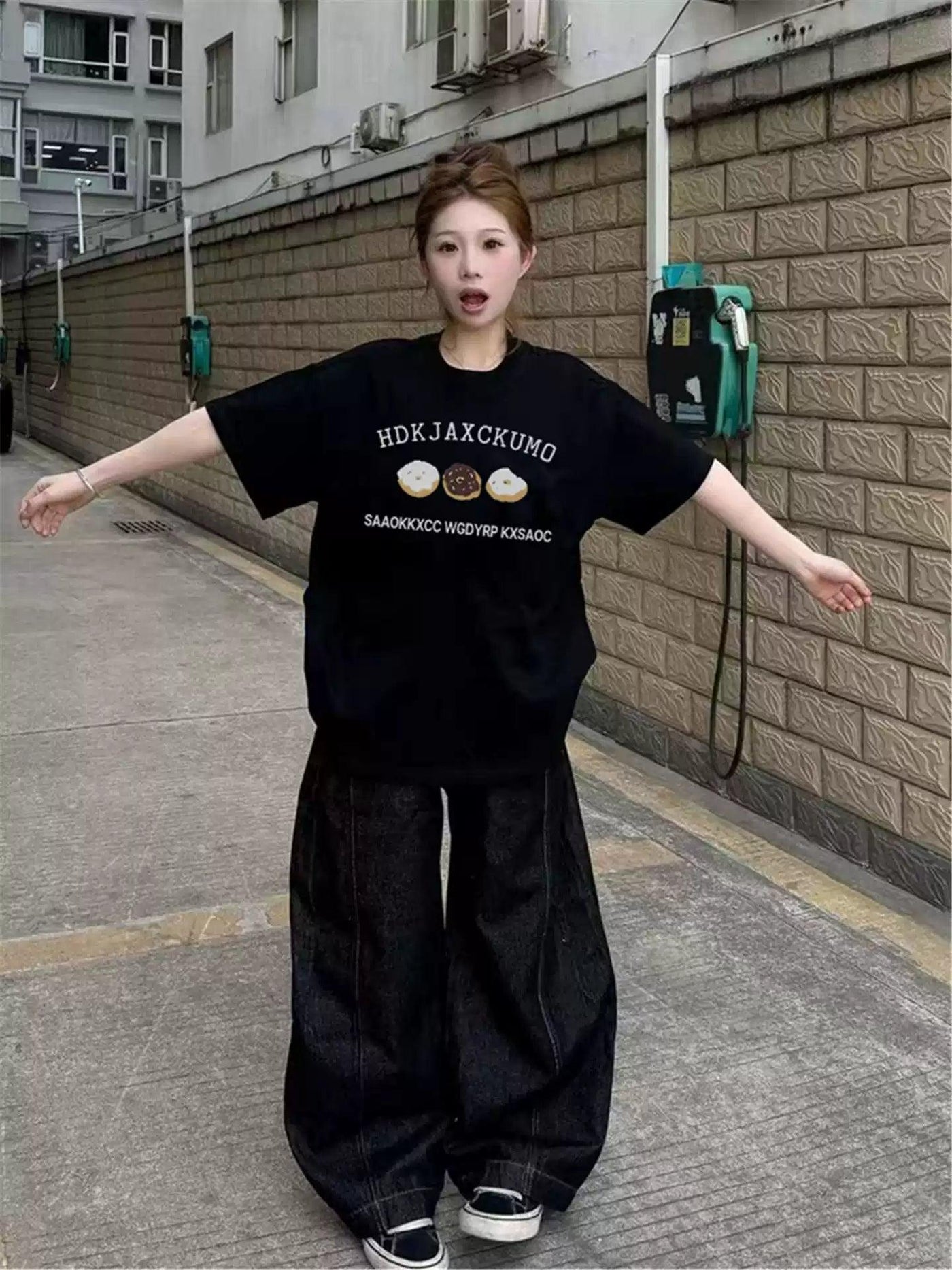 Mina Donuts Graphic Print T-Shirt-korean-fashion-T-Shirt-Mina's Closet-OH Garments