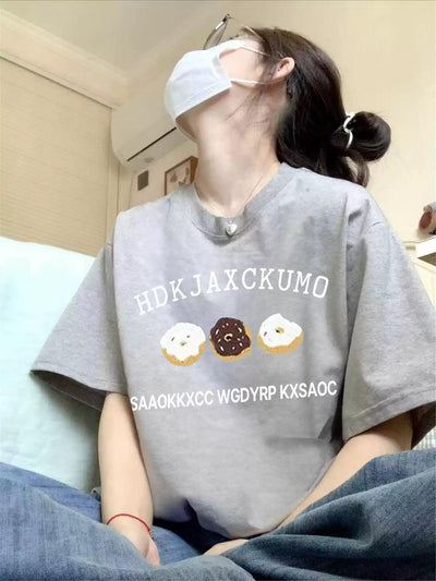 Mina Donuts Graphic Print T-Shirt-korean-fashion-T-Shirt-Mina's Closet-OH Garments