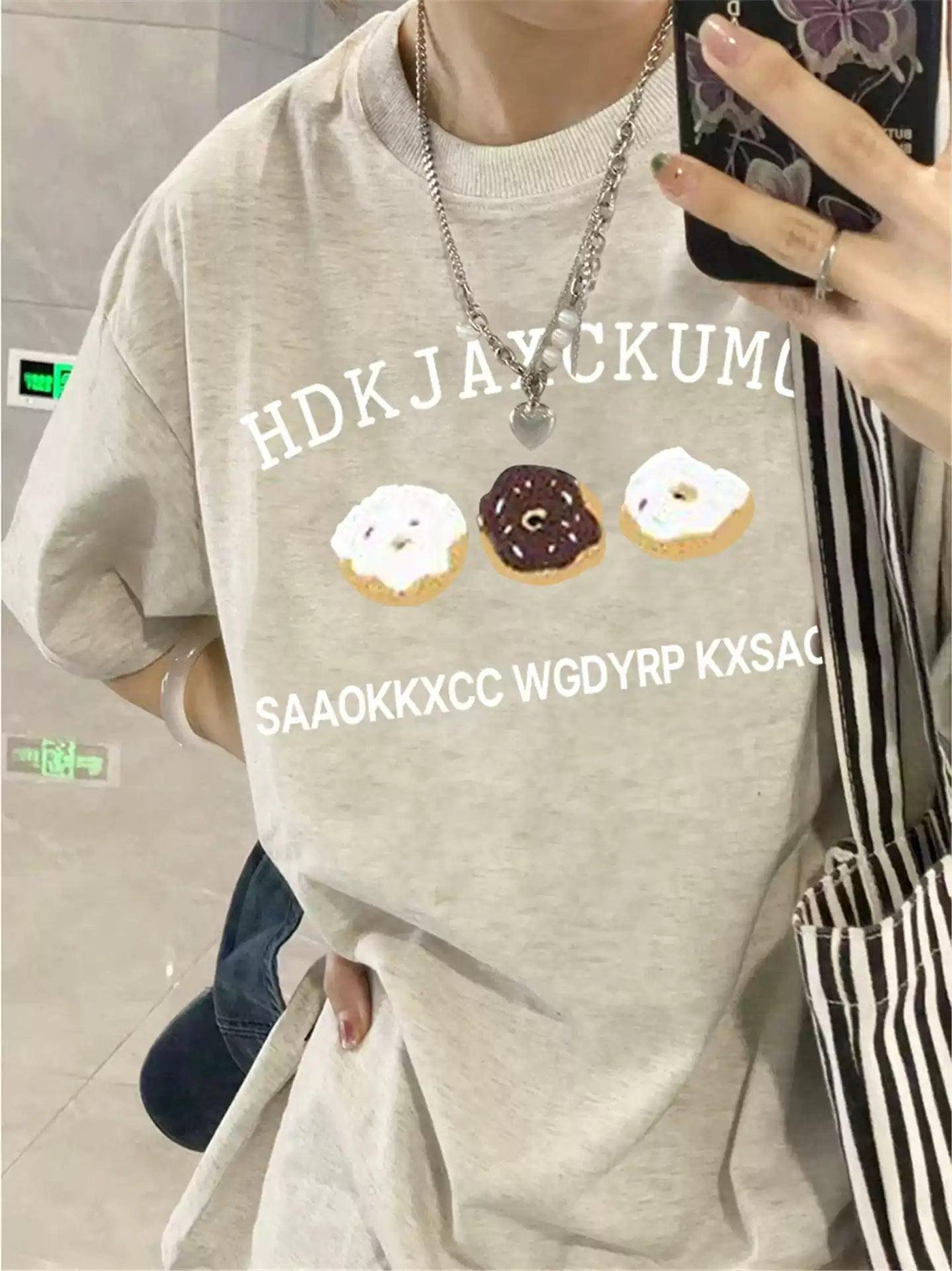 Mina Donuts Graphic Print T-Shirt-korean-fashion-T-Shirt-Mina's Closet-OH Garments