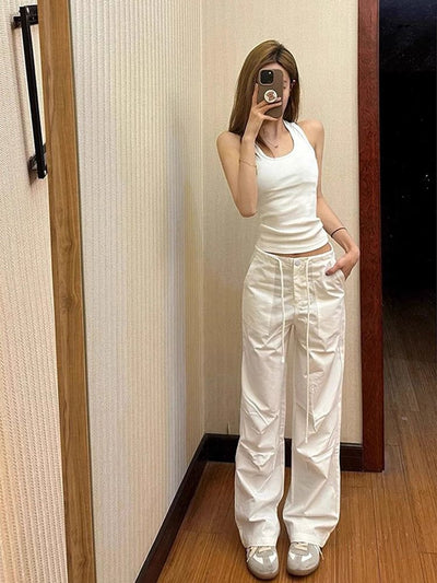 Mina Drawstring Straight Leg Pants-korean-fashion-Pants-Mina's Closet-OH Garments