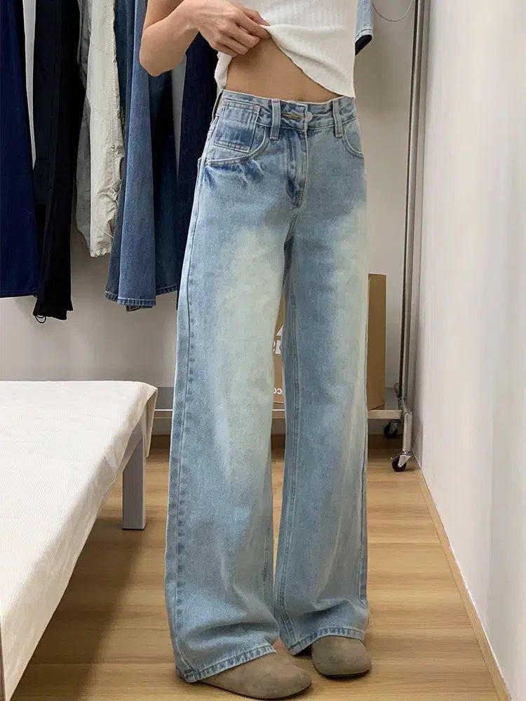 Mina Faded Thigh High Waist Jeans-korean-fashion-Jeans-Mina's Closet-OH Garments