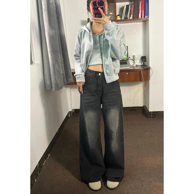 Mina Faded & Washed Wide Leg Jeans-korean-fashion-Jeans-Mina's Closet-OH Garments