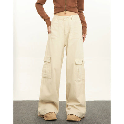 Mina Flap Pocket Loose Cargo Jeans-korean-fashion-Jeans-Mina's Closet-OH Garments