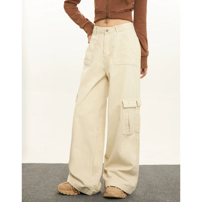 Mina Flap Pocket Loose Cargo Jeans-korean-fashion-Jeans-Mina's Closet-OH Garments