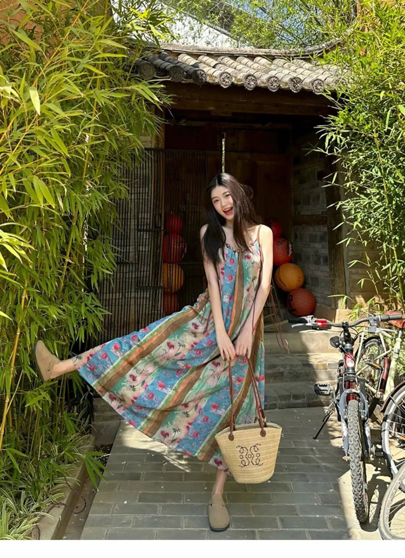 Mina Floral Print Loose Dress-korean-fashion-Dress-Mina's Closet-OH Garments