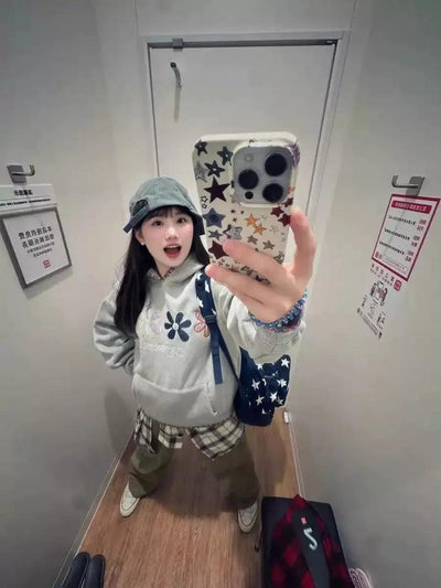 Mina Flower Embroidered Hoodie-korean-fashion-Hoodie-Mina's Closet-OH Garments