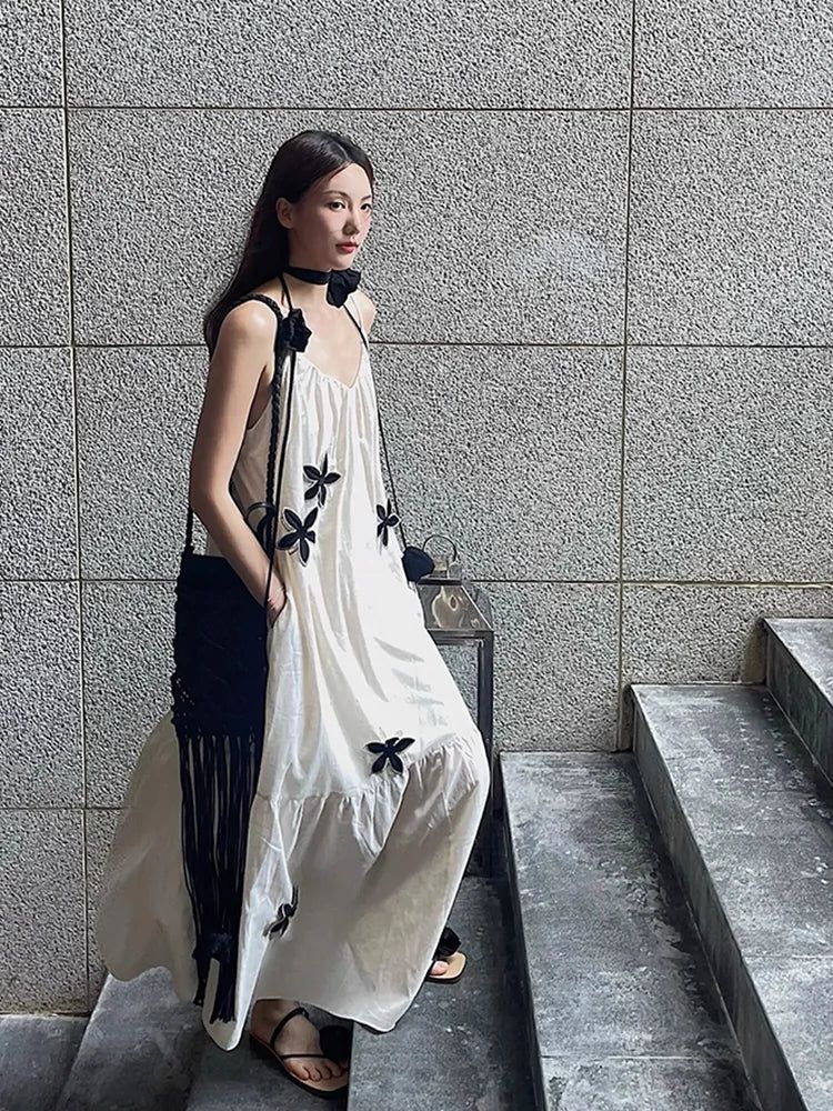 Mina Flower Embroidery Seaside Dress-korean-fashion-Dress-Mina's Closet-OH Garments