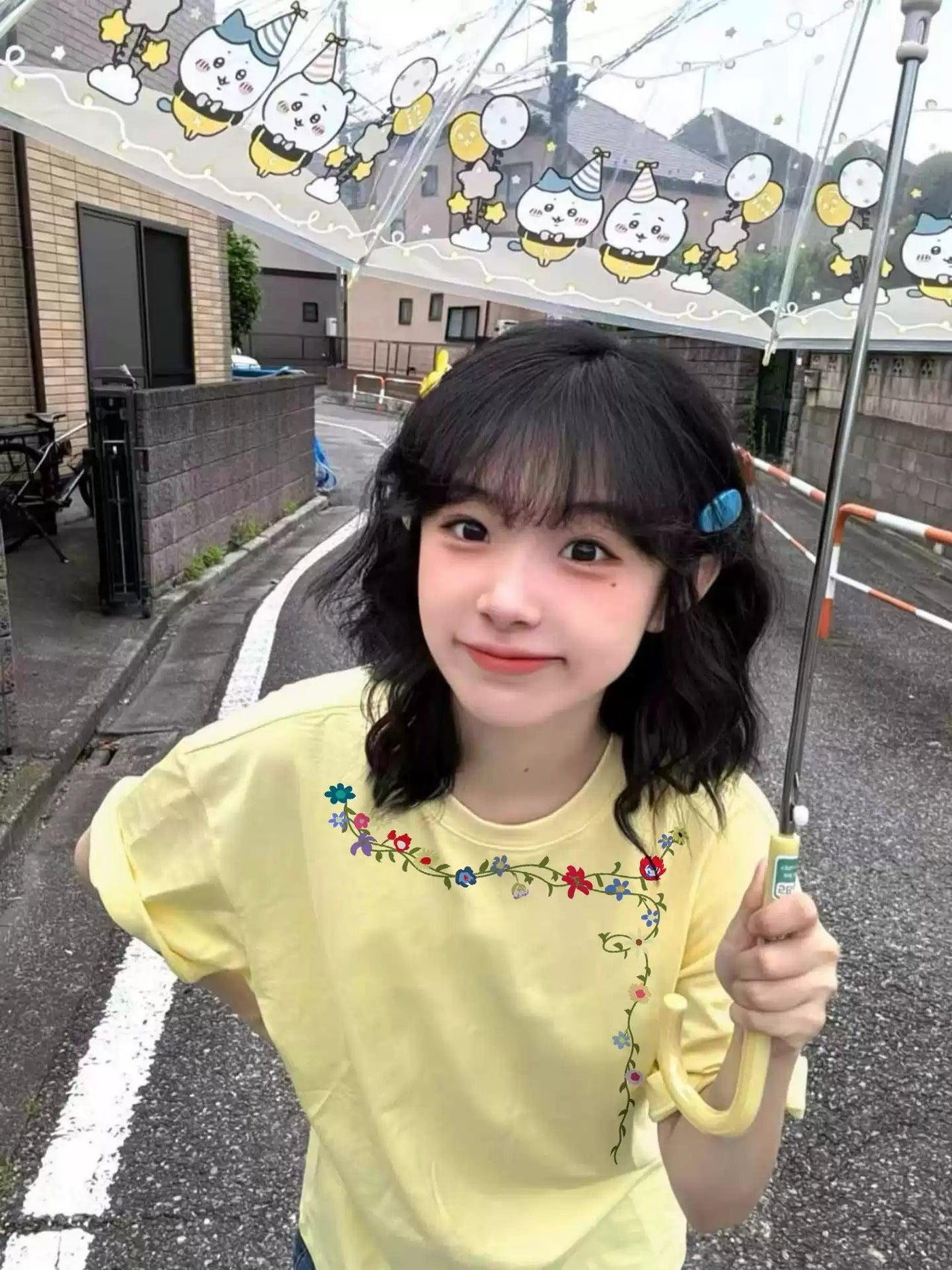 Mina Flowers and Vine Graphic T-Shirt-korean-fashion-T-Shirt-Mina's Closet-OH Garments