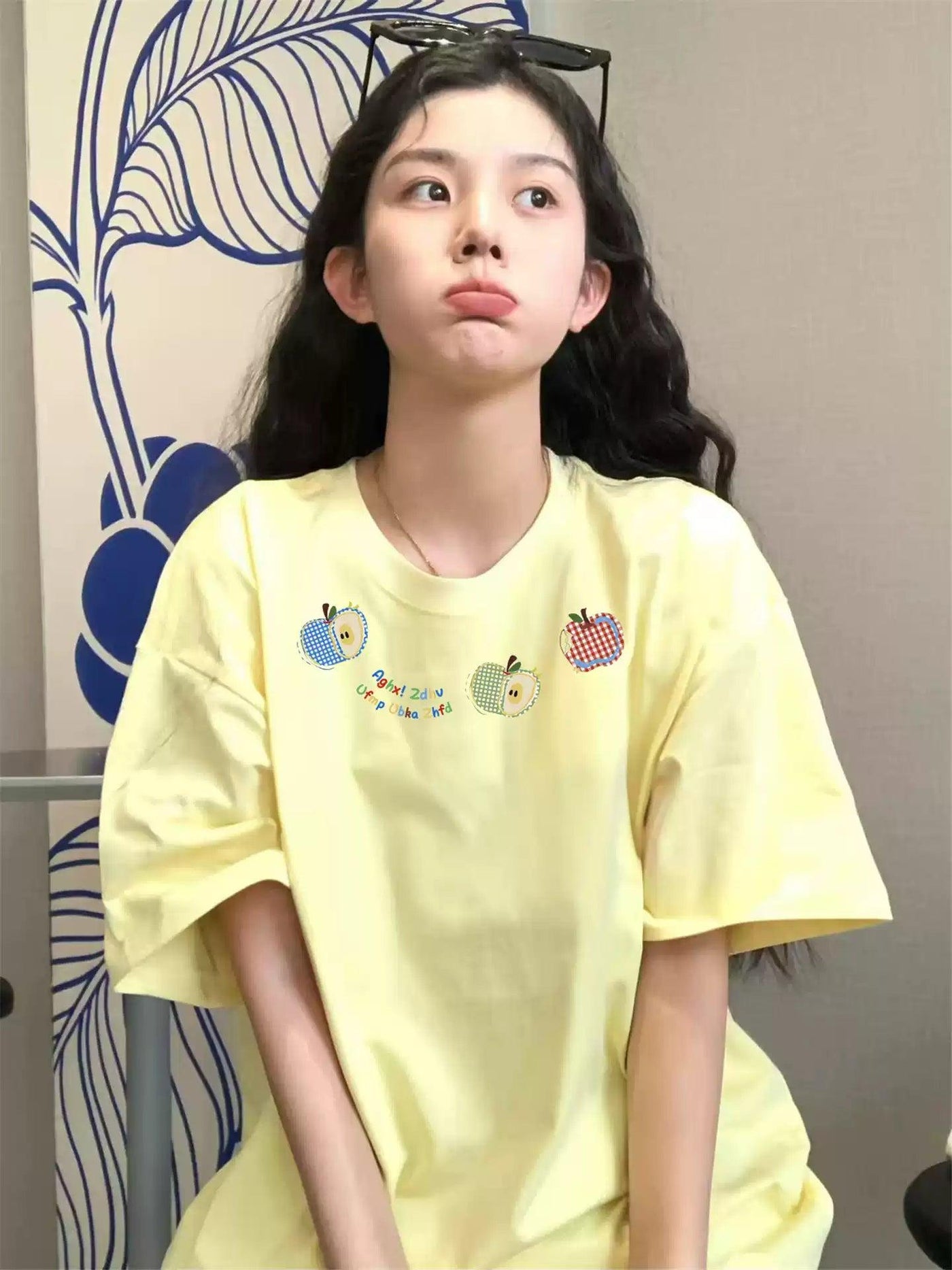 Mina Fruits Graphic T-Shirt-korean-fashion-T-Shirt-Mina's Closet-OH Garments