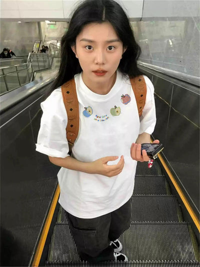 Mina Fruits Graphic T-Shirt-korean-fashion-T-Shirt-Mina's Closet-OH Garments