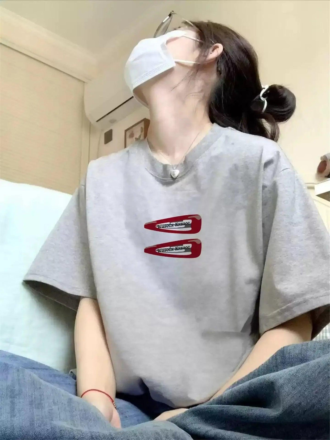 Mina Hair Clips Casual T-Shirt-korean-fashion-T-Shirt-Mina's Closet-OH Garments