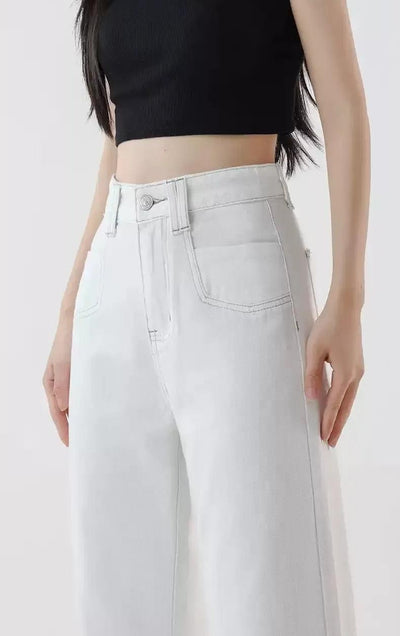 Mina High Waist Plain Flared Jeans-korean-fashion-Jeans-Mina's Closet-OH Garments