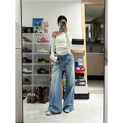 Mina High Waist Wide Flared Jeans-korean-fashion-Jeans-Mina's Closet-OH Garments