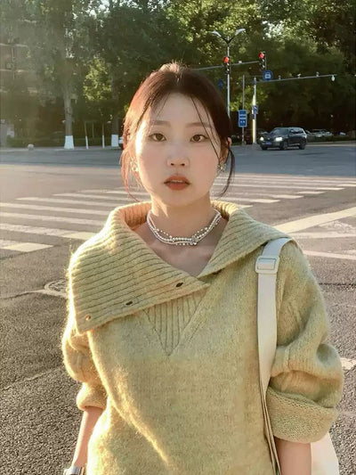 Mina Irregular Cut Plain Sweater-korean-fashion-Sweater-Mina's Closet-OH Garments