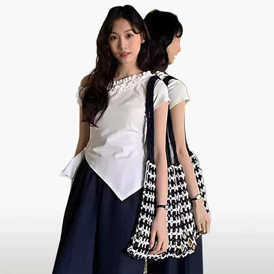 Mina Irregular Hem Lace Blouse-korean-fashion-Blouse-Mina's Closet-OH Garments