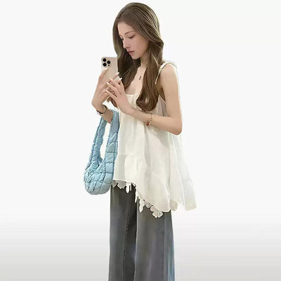 Mina Lace Hem Cami Blouse-korean-fashion-Camisole-Mina's Closet-OH Garments