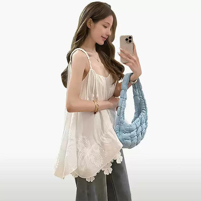 Mina Lace Hem Cami Blouse-korean-fashion-Camisole-Mina's Closet-OH Garments