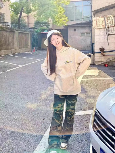 Mina Lettered Floral Emroidery Hoodie-korean-fashion-Hoodie-Mina's Closet-OH Garments