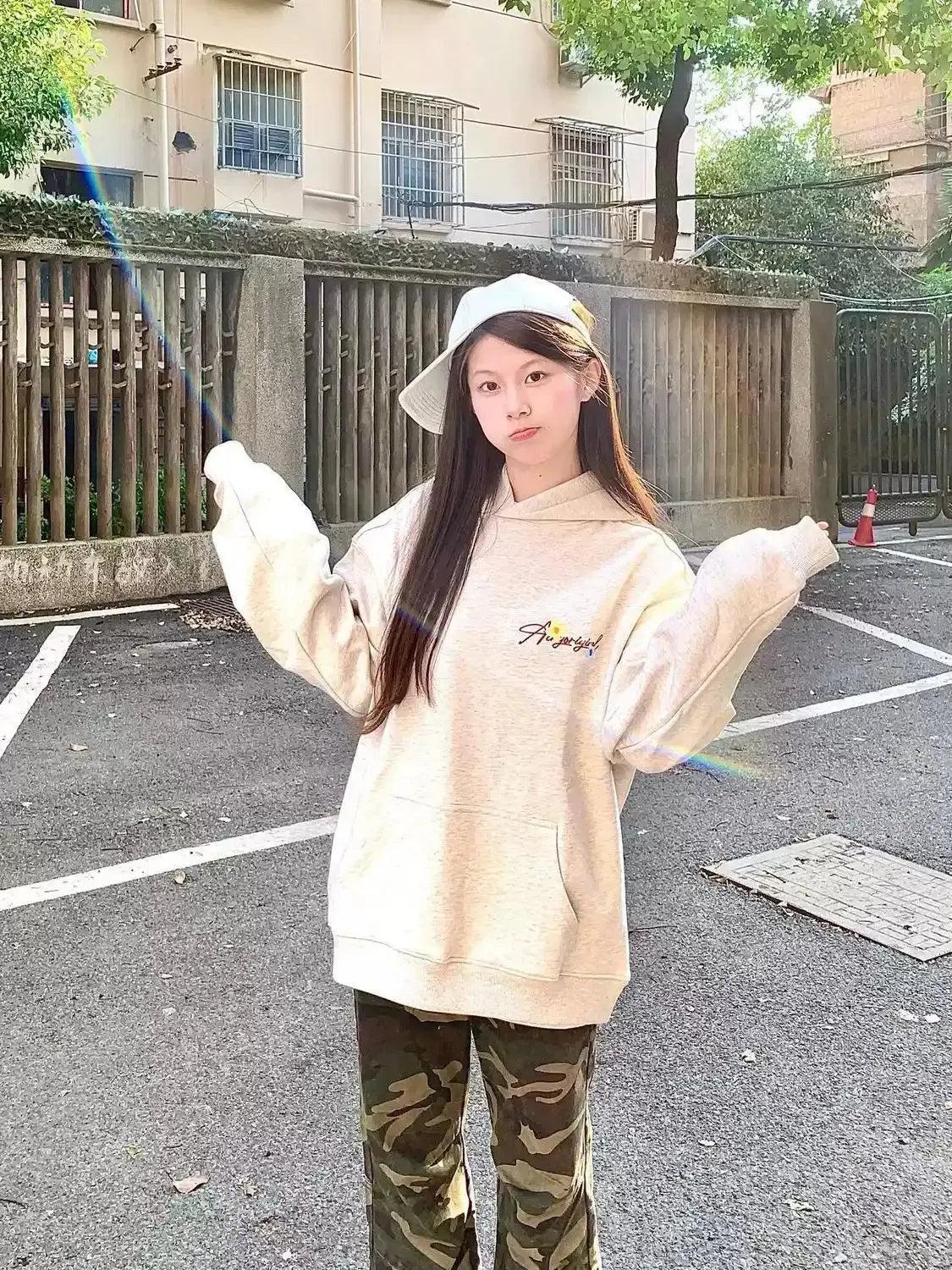 Mina Lettered Floral Emroidery Hoodie-korean-fashion-Hoodie-Mina's Closet-OH Garments