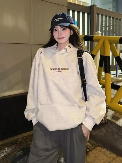 Mina Multi-Embroidery Kangaroo Pocket Hoodie-korean-fashion-Hoodie-Mina's Closet-OH Garments