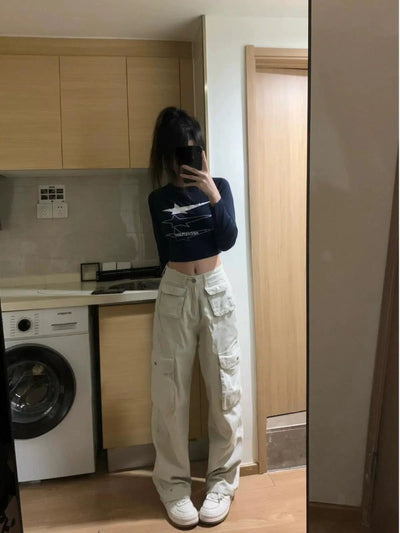 Mina Multi-Flap Pocket Bootcut Pants-korean-fashion-Pants-Mina's Closet-OH Garments